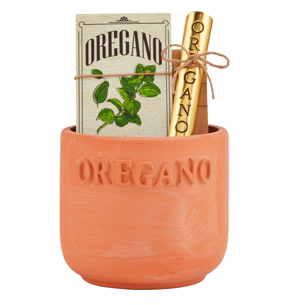 NWT Mud Pie Oregano Herb Planting Set Terracotta